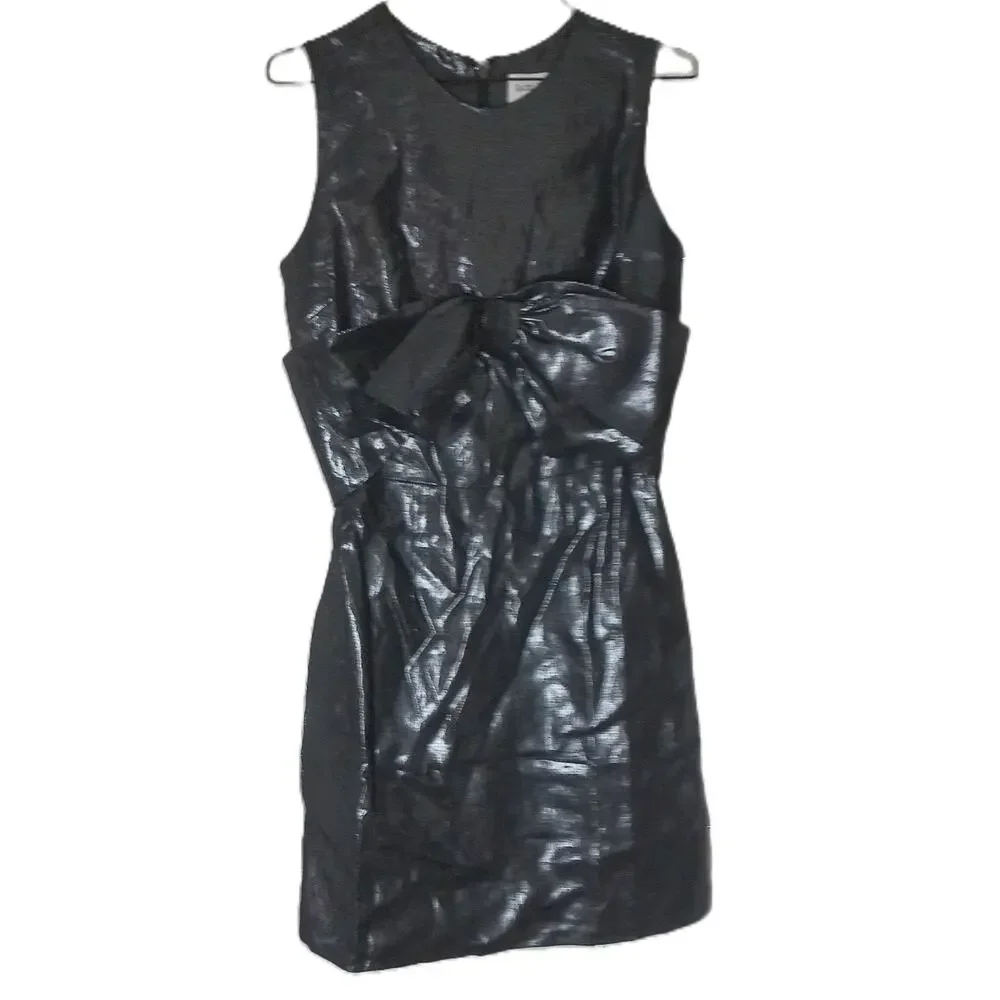 Rachel Antonoff Metallic Bow Front Sheath Dress Size 4 NWOT - Picture 5 of 7